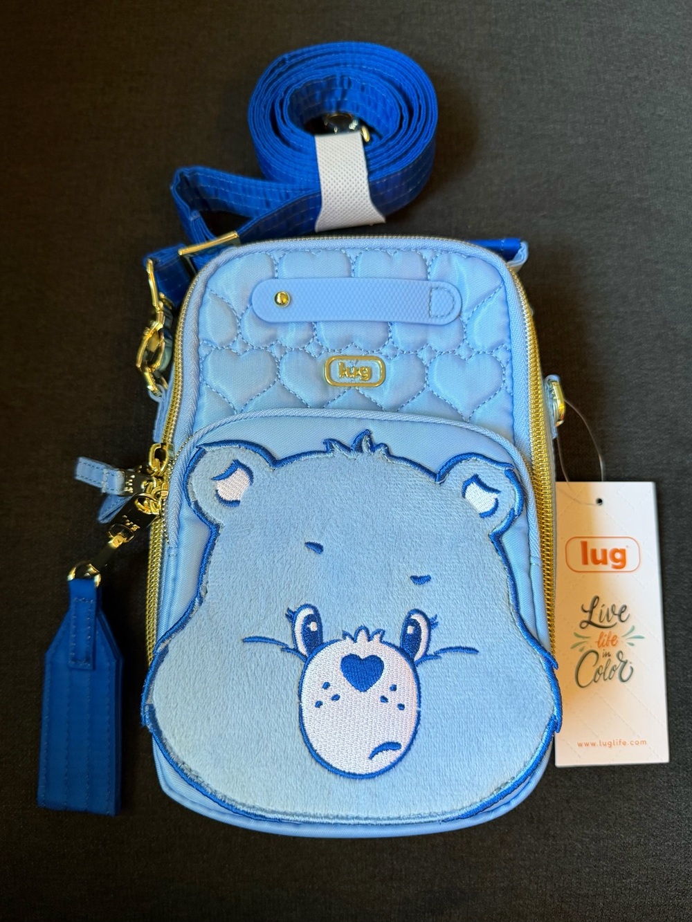 Care Bears x Lug Skeeter Mini Bridge Crossbody Bag – Grumpy Bear Blue